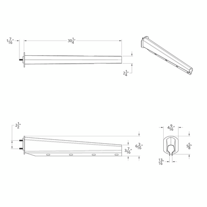 30" Black Heavy Duty Mud Flap Hangers - 2.5" Bolt Pattern (Pair)