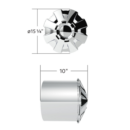 Rubicon Rear Axle Cover Kit With 33mm Thread-On Nut Covers-Chrome