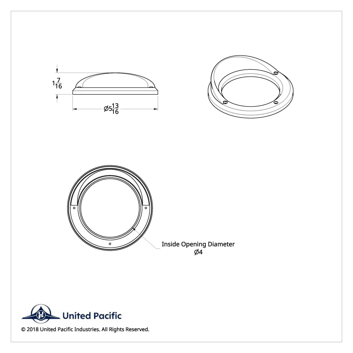 4" Light Bezel With Visor (Bulk)