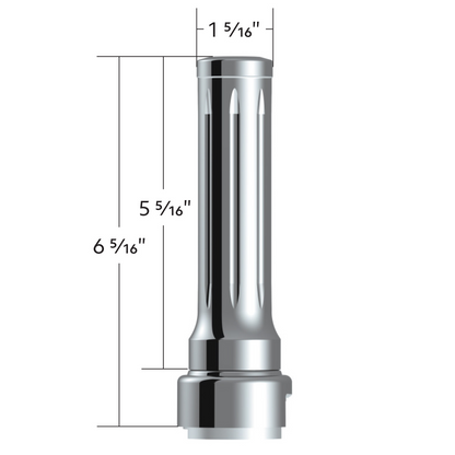 Thread-On Dallas Gearshift Knob With 13/15/18 Speed Adapter - Chrome/Vertical