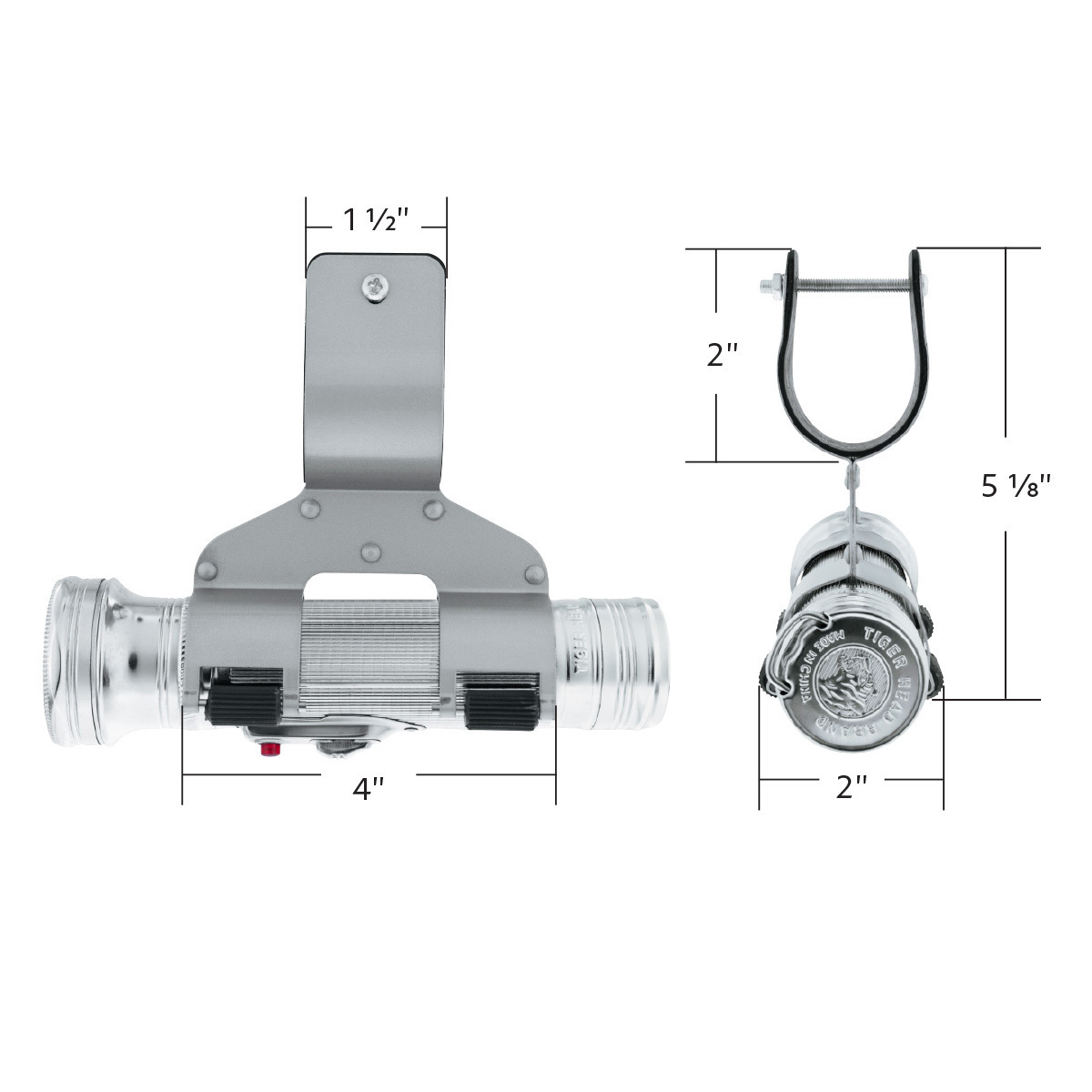 Chrome Vintage LED Flashlight With Roller-Action Holder