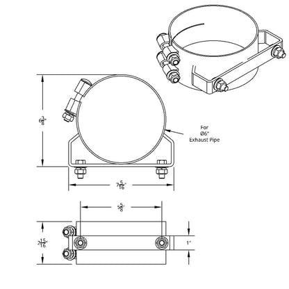 6" Stainless Wide Band Exhaust Clamp