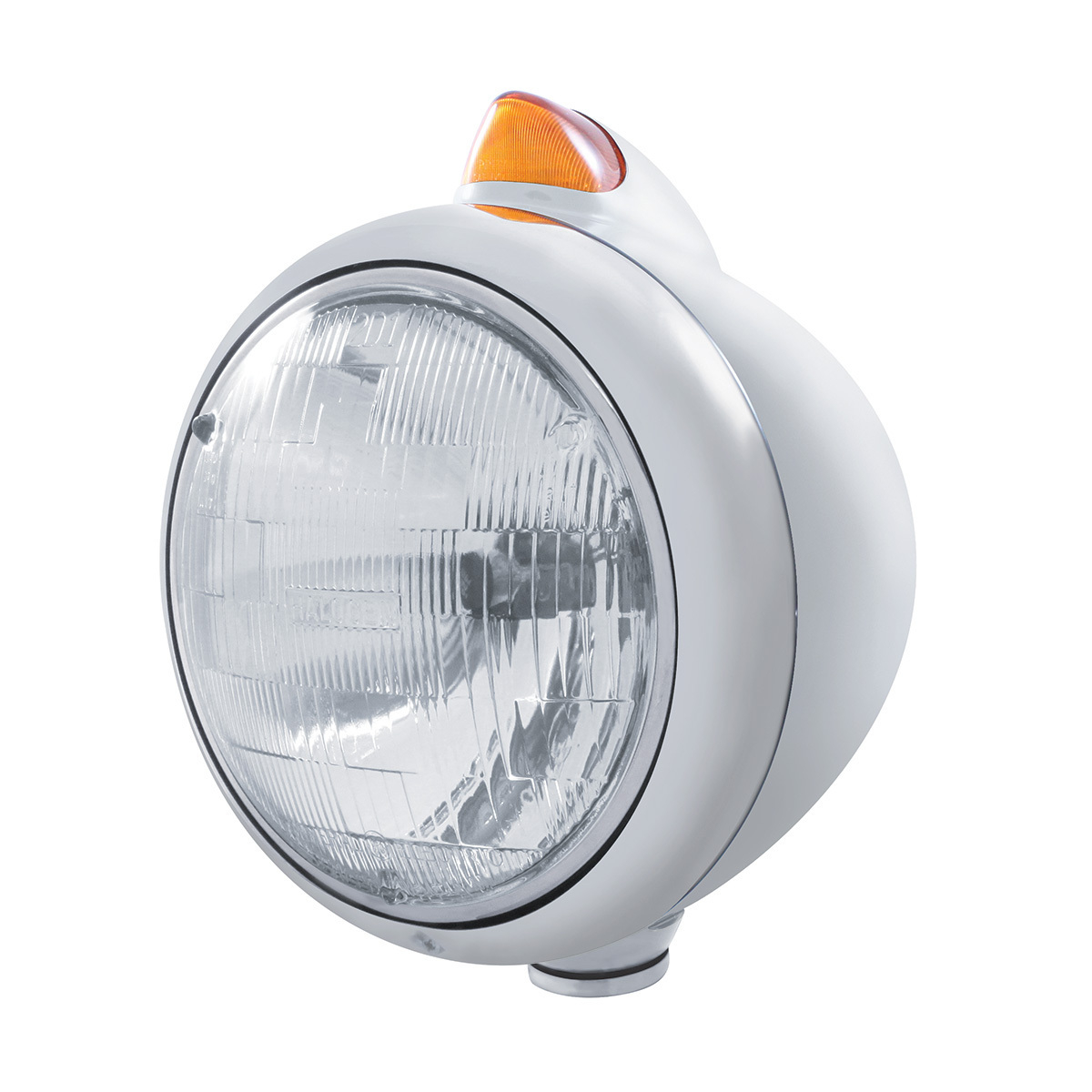 Chrome Guide 682-C Headlight H6024 & Original Style LED Signal - Amber Lens