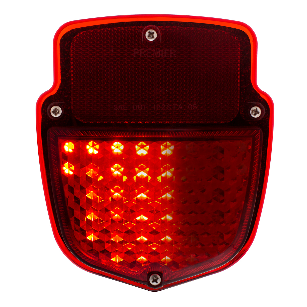 38 LED Sequential Tail Light Assembly With Black Housing For 1953-56 Ford Truck - R/H