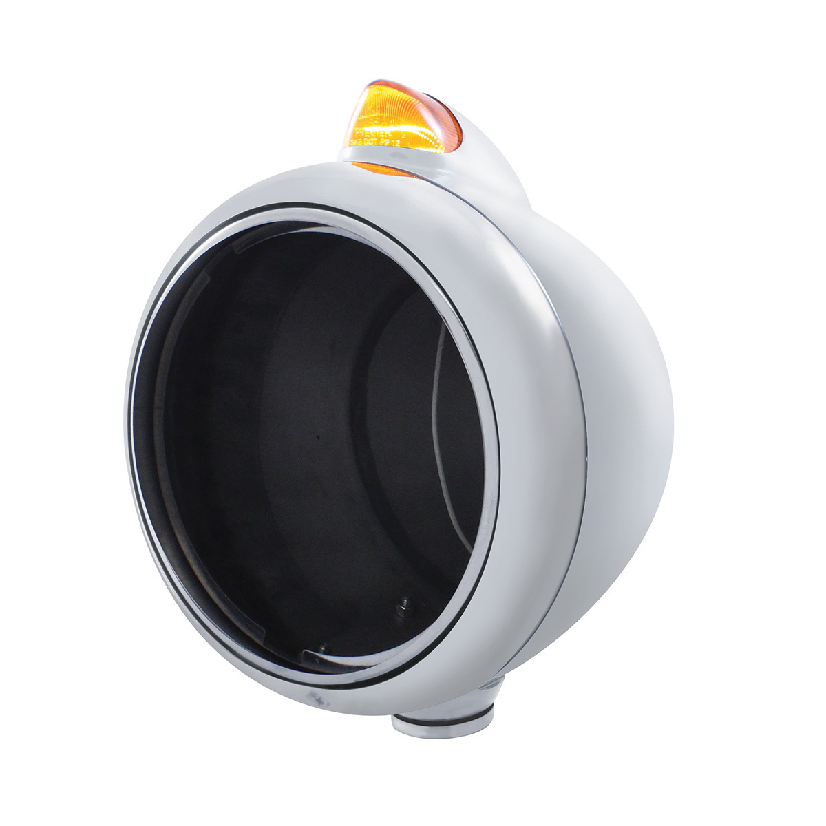 Chrome Guide 682-C Headlight No Bulb With Original Style LED Signal - Amber Lens