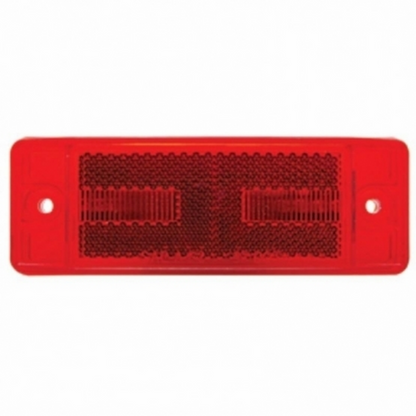 8 LED Rectangular Light (Clearance/Marker) With Reflex Lens - Red LED/Red Lens (Bulk)