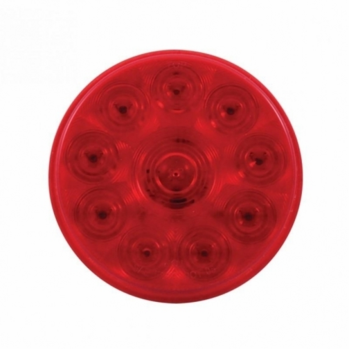 10 LED 4" Round Light (Stop, Turn & Tail) - Red LED/Red Lens