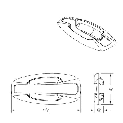 Chrome Exterior Door Handle Cover For Kenworth T680/T880 (2013-2024) & W990 (2019-2024) - Driver