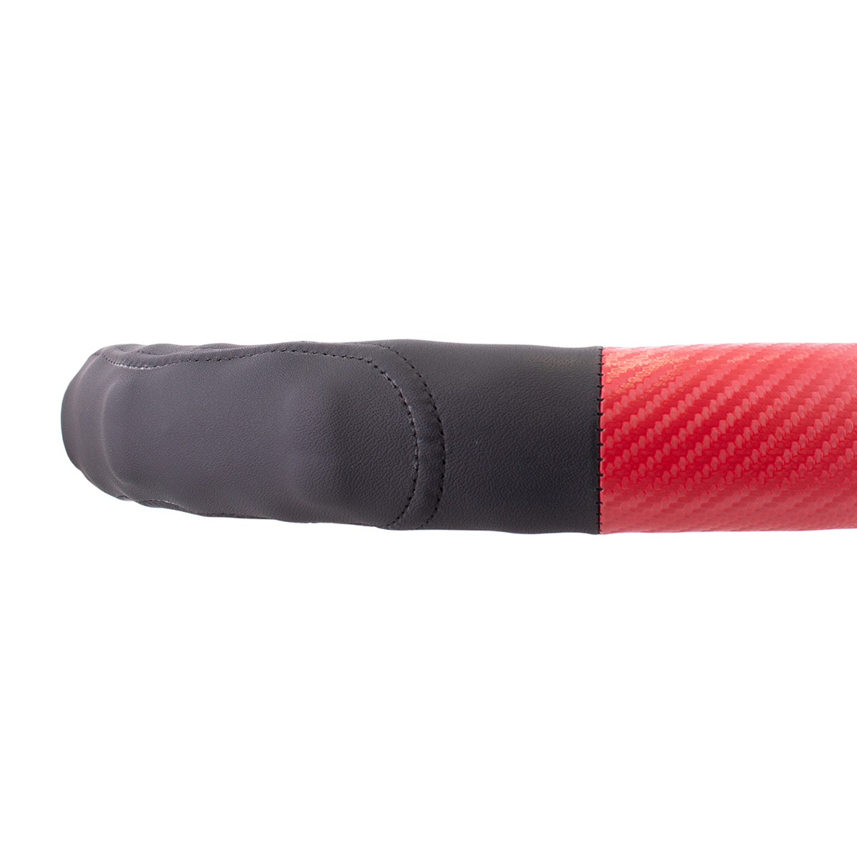 18" Carbon Fiber Pattern Steering Wheel Cover - Red Stitching
