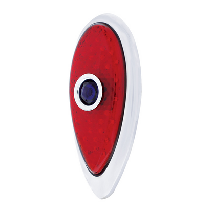 23 LED Tail Light With Chrome Flush Mount Bezel For 1938-39 Ford Car-Red Lens With Blue Dot