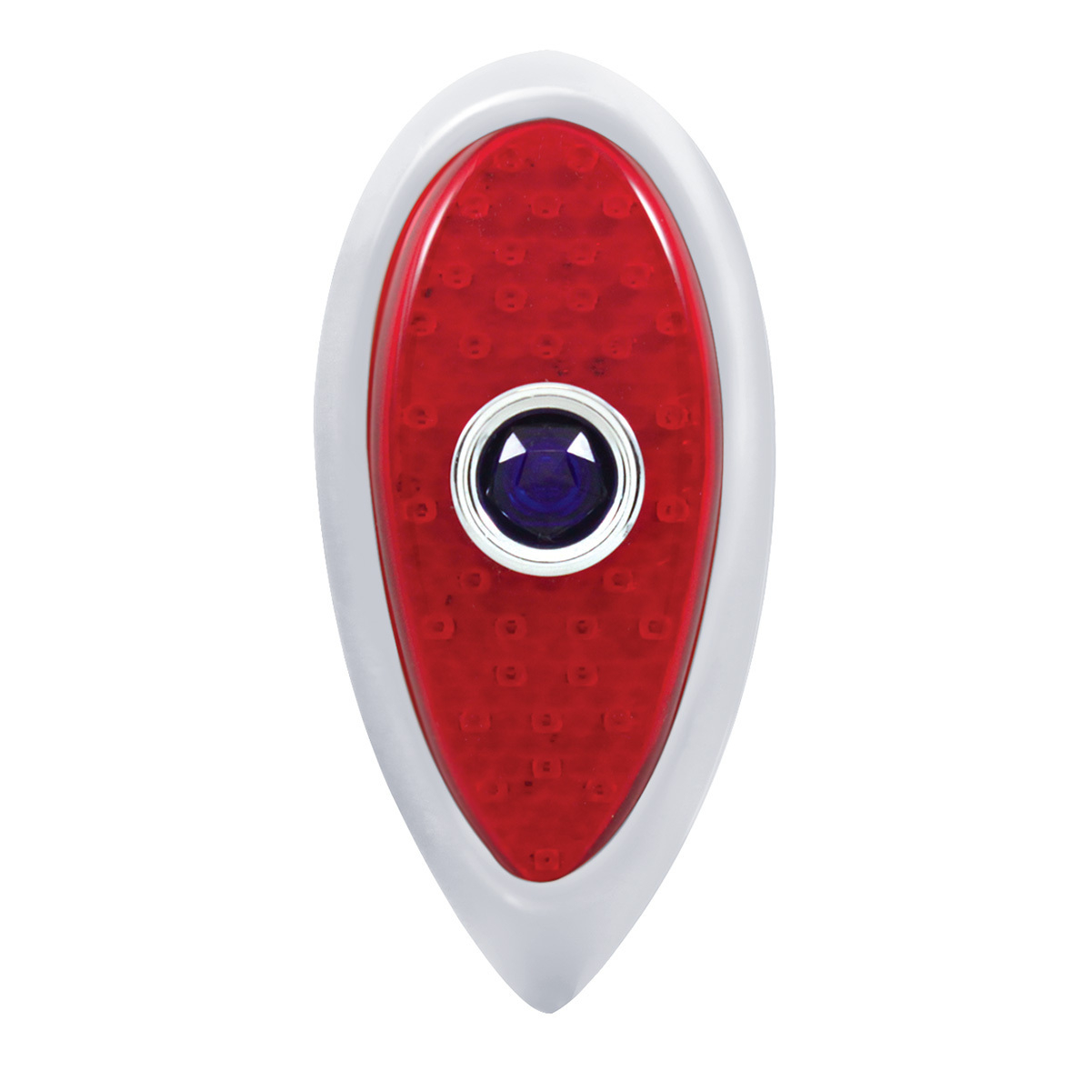 23 LED Tail Light With Chrome Flush Mount Bezel For 1938-39 Ford Car-Red Lens With Blue Dot