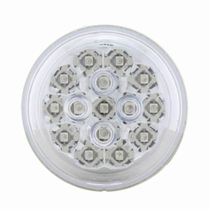 15 LED 2-3/8" Dual Function Signal Light For Harley Motorcycle - Red LED/Clear Lens