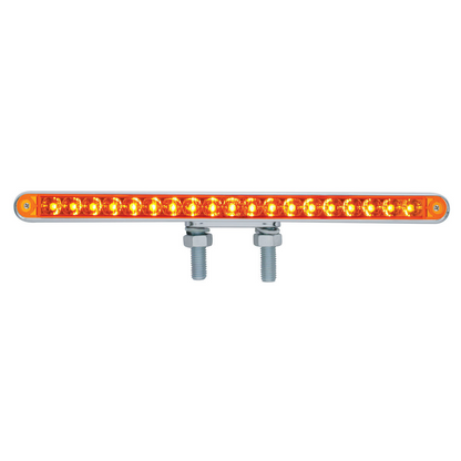 38 LED 12" Reflector Double Face Light Bar - Amber & Red LED/Amber & Red Lens