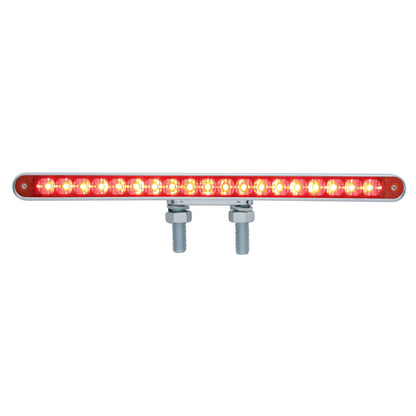 38 LED 12" Reflector Double Face Light Bar - Amber & Red LED/Amber & Red Lens