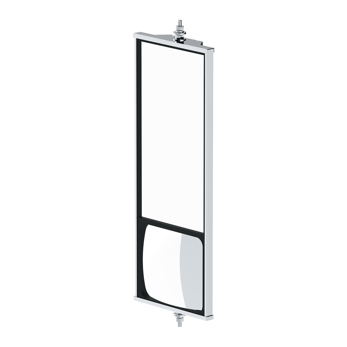 6" X 16" 430 Stainless Steel West Coast Mirror With Convex Lower Mirror - Non Heated