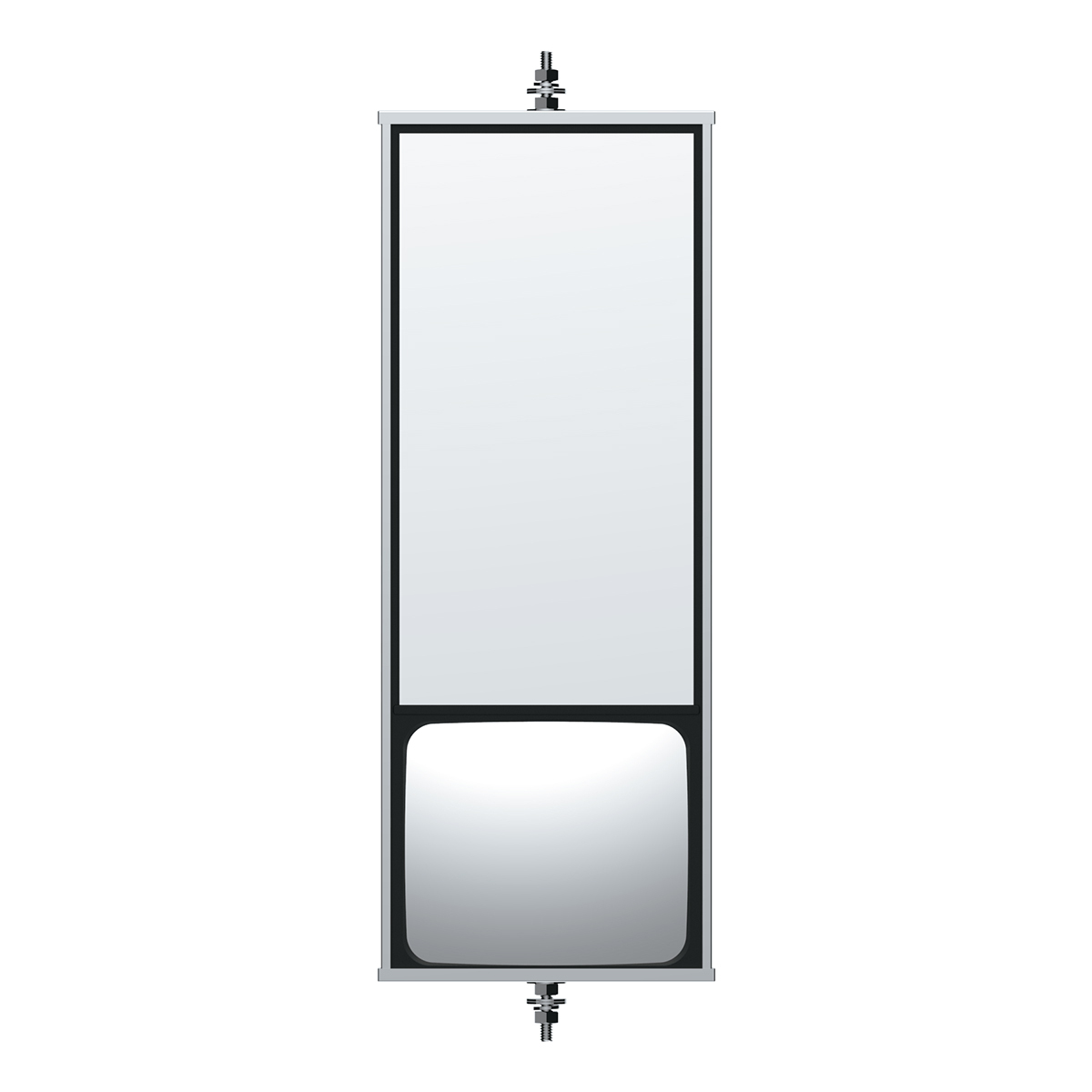 6" X 16" 430 Stainless Steel West Coast Mirror With Convex Lower Mirror - Non Heated