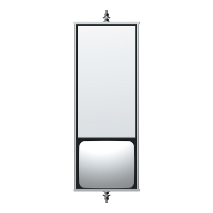 6" X 16" 430 Stainless Steel West Coast Mirror With Convex Lower Mirror - Non Heated