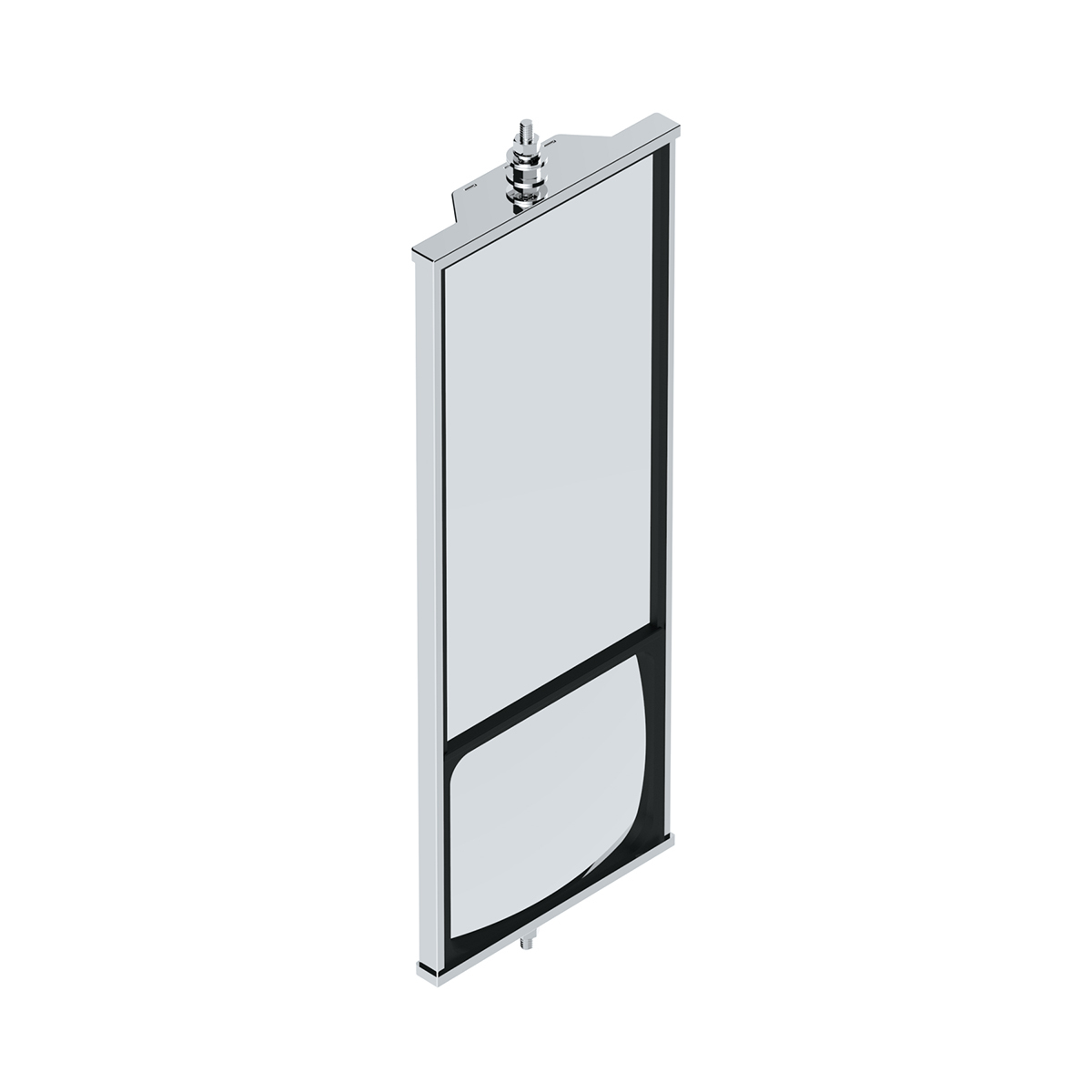 6" X 16" 430 Stainless Steel West Coast Mirror With Convex Lower Mirror - Non Heated