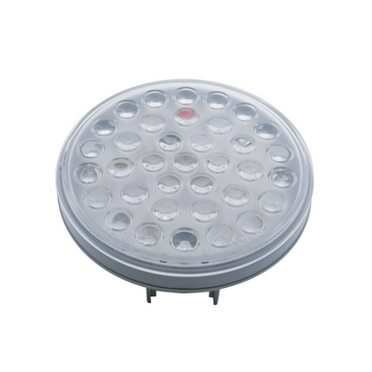 2" Bolt Pattern SS Spring Loaded Bar With 6X 36 LED 4" Lights & Visors -Red LED/Clear Lens (Pair)