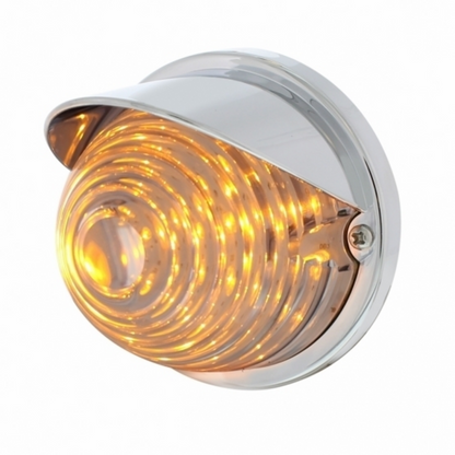 17 LED Beehive Flush Mount Kit With Visor - Amber LED/Clear Lens