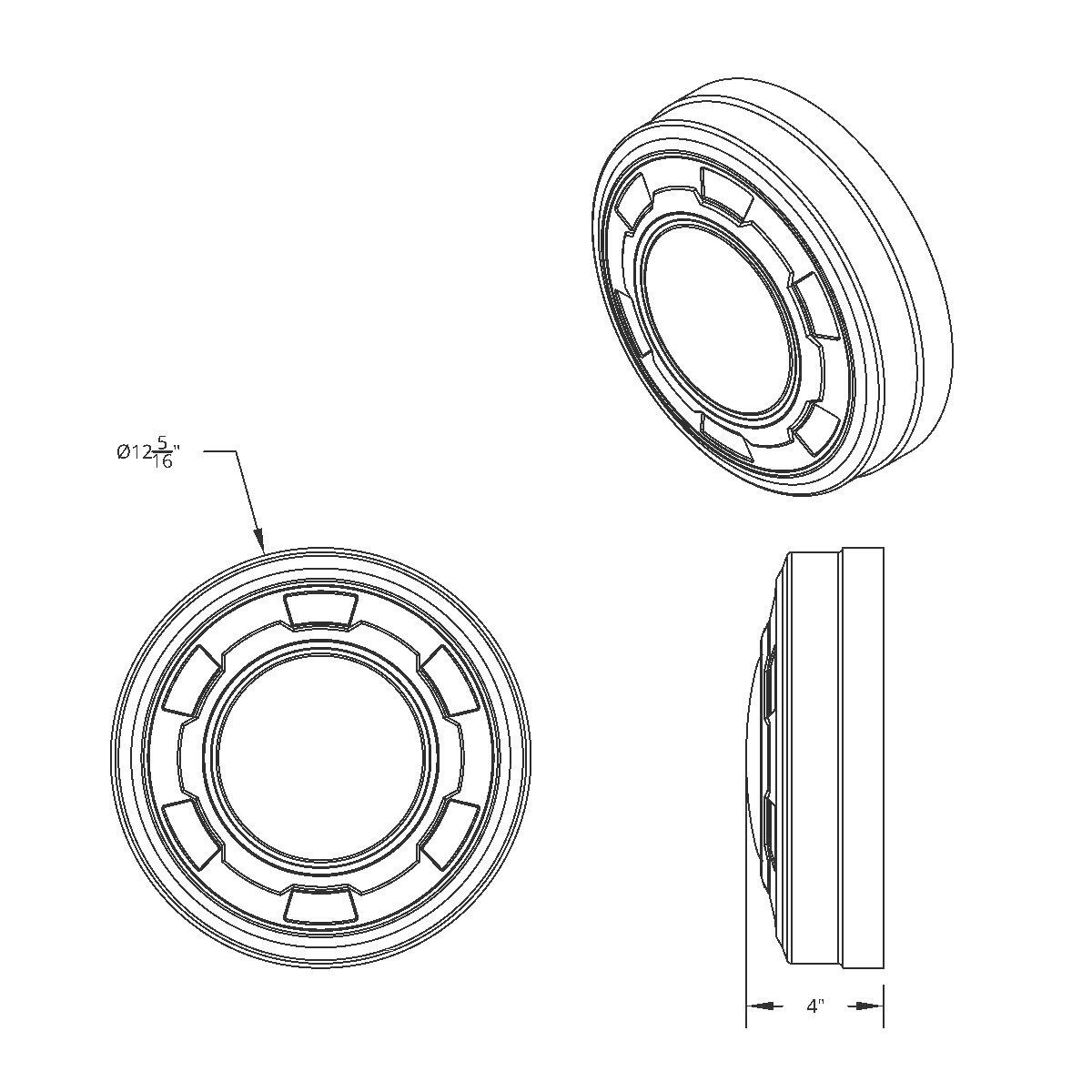 Chrome Center Hubcap For 1978-84 Ford F-250/F-350 Truck