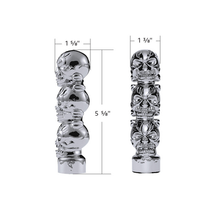 1/2"-13 Thread-On 3 Skull Shift Knob-Chrome