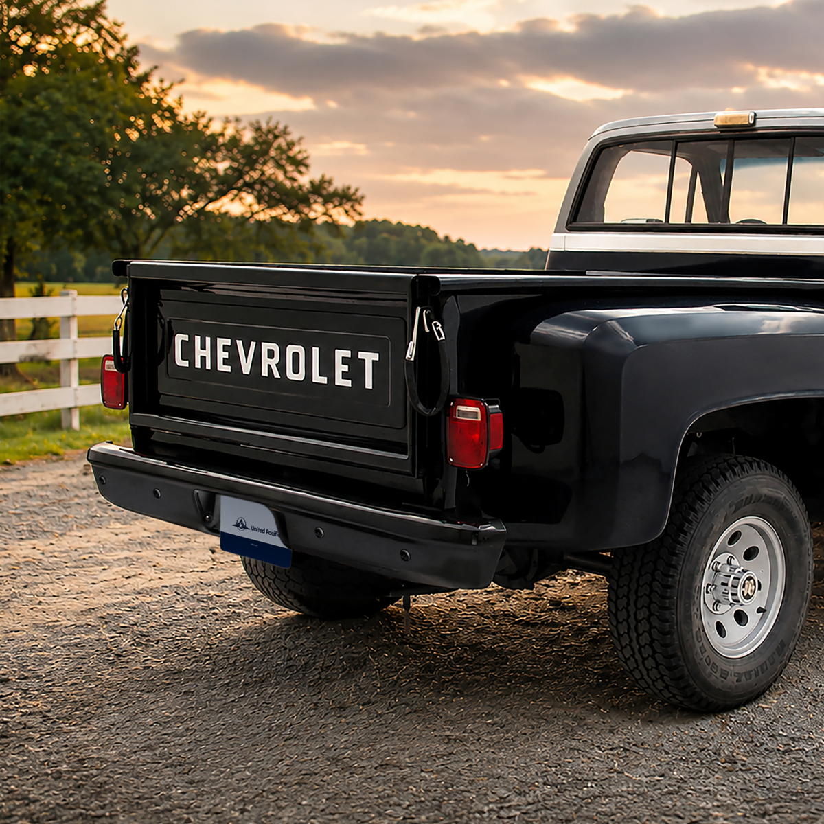 Black Bumper For 1967-1987 Chevrolet & GMC Stepside Truck-Rear