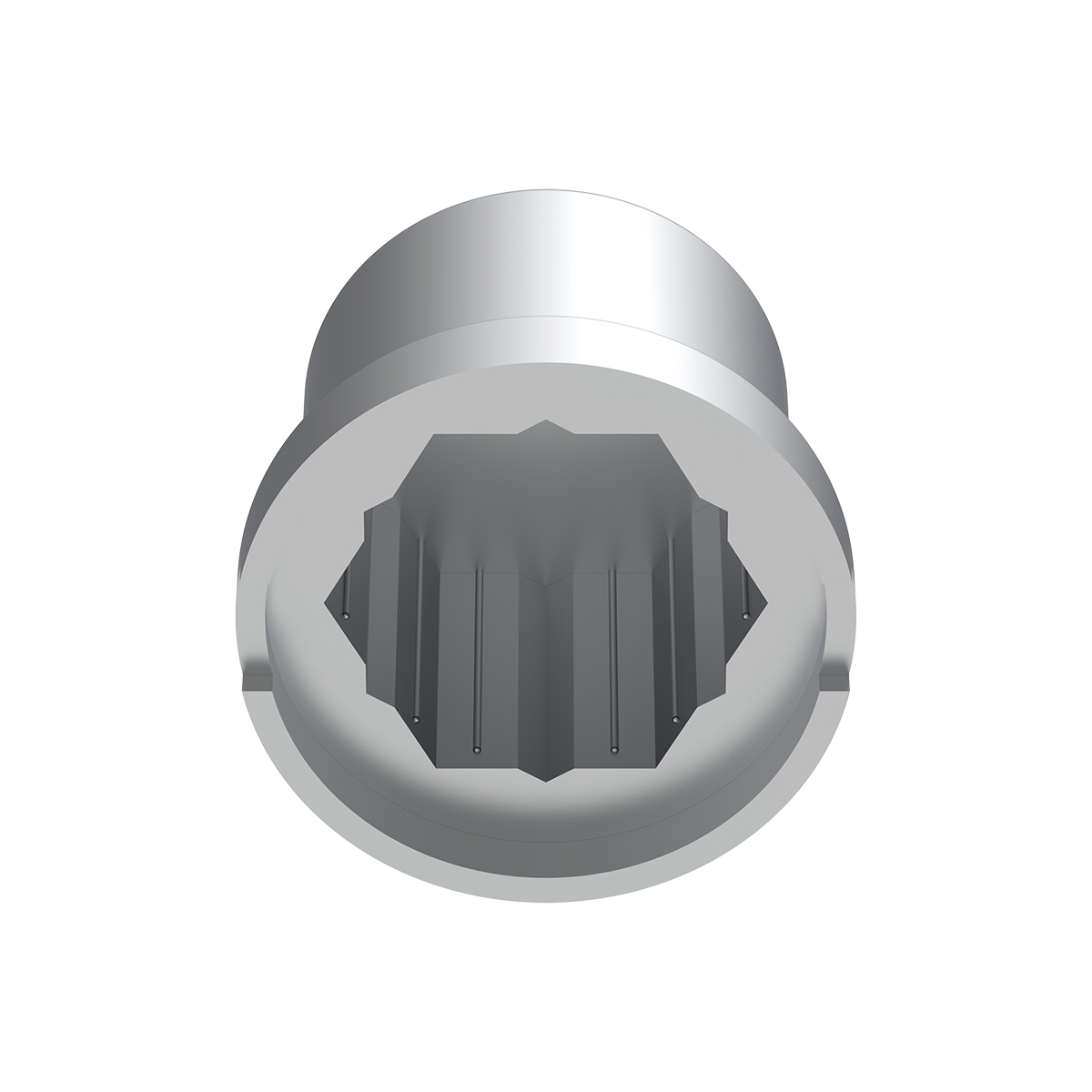 15/16" x 1-3/16" Chrome Plastic Flat Top Nut Covers - Push-On (Color Box of 60)