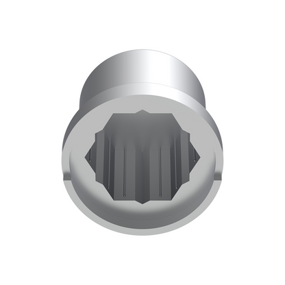 15/16" x 1-3/16" Chrome Plastic Flat Top Nut Covers - Push-On (Color Box of 60)