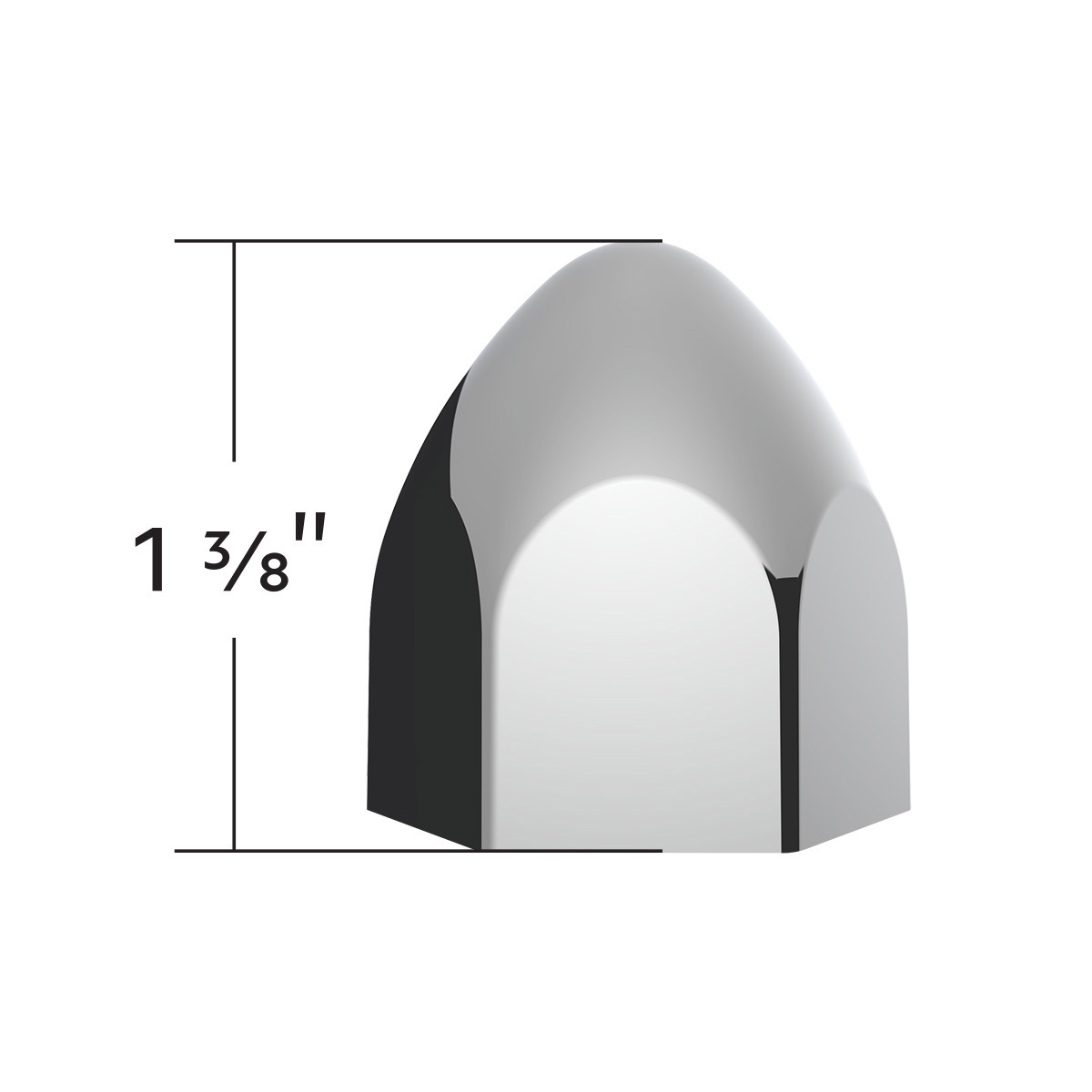 3/4" X 1 3/8" Chrome Plastic Bullet Nut Cover - Push-On (50-Pack)