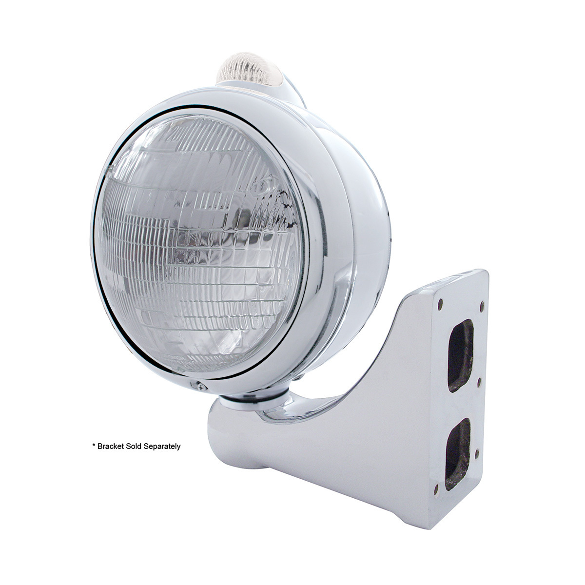 Stainless Steel Guide 682-C Headlight 6014 & Dual Mode LED Signal - Clear Lens