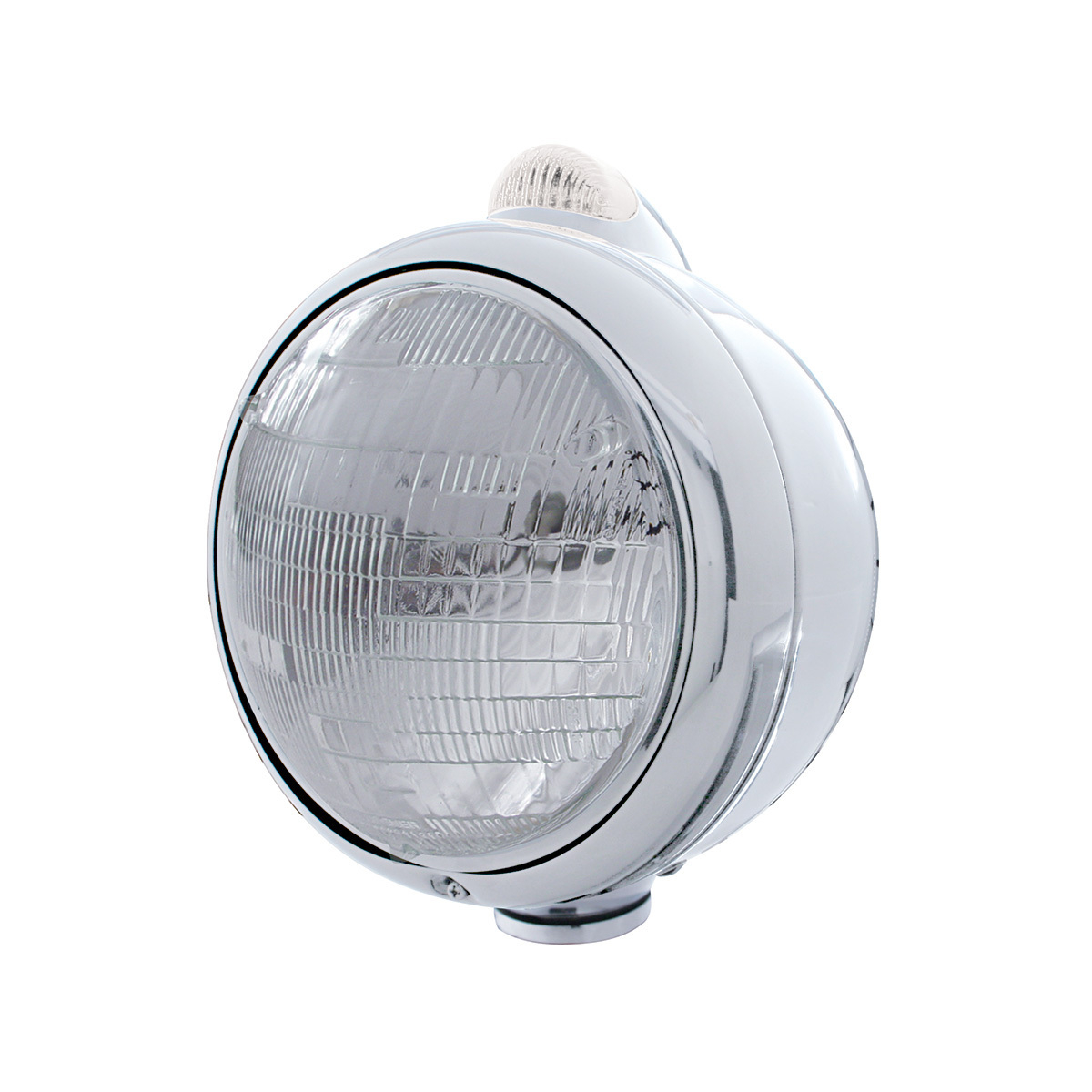 Stainless Steel Guide 682-C Headlight 6014 & Dual Mode LED Signal - Clear Lens