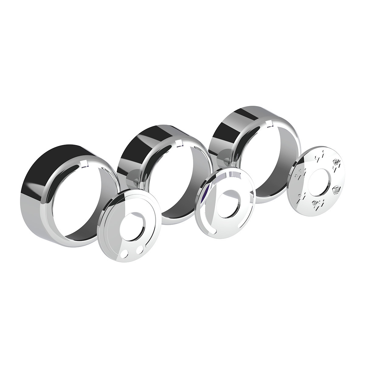 Chrome Plastic A/C Control 6-Piece Dial Covers For 2018-2026 Freightliner Cascadia