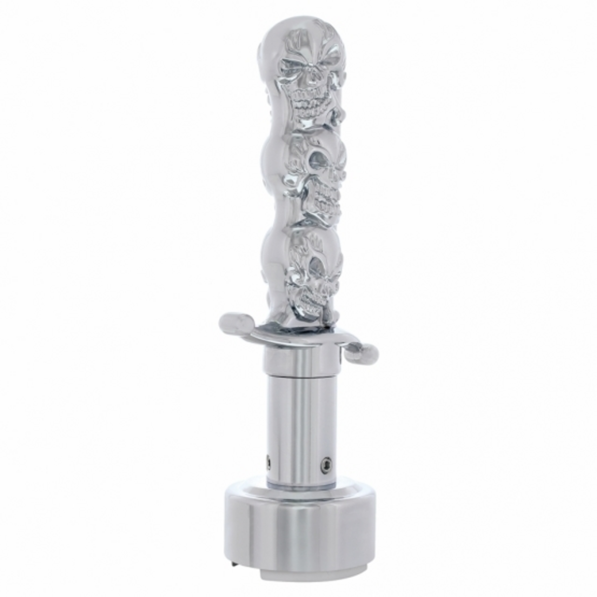 Skull Dagger Gearshift Knob With 13/15/18 Speed Adapter - Chrome