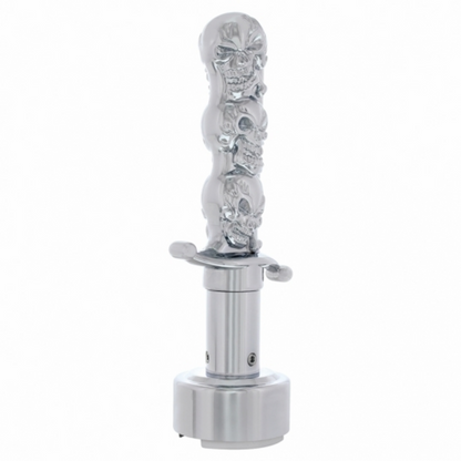 Skull Dagger Gearshift Knob With 13/15/18 Speed Adapter - Chrome