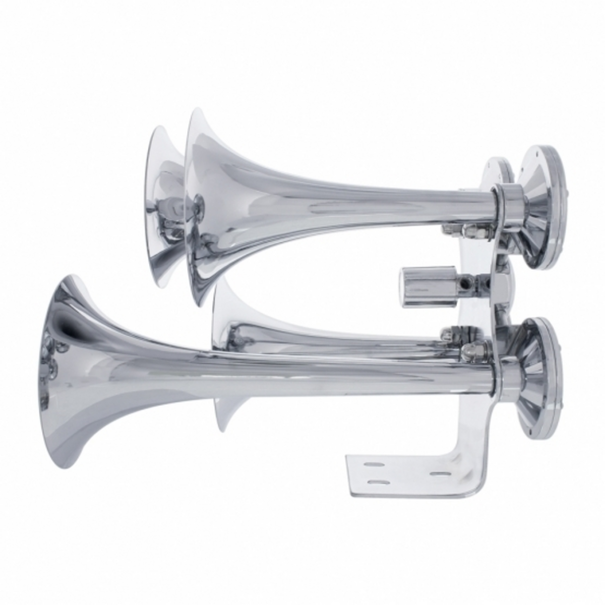 4 Trumpets Air Powered Chrome Train Horn - Competition Series