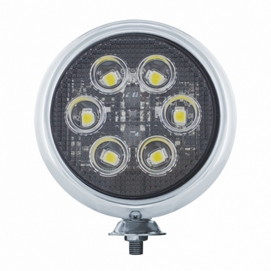 6 High Power LED 5" Round Work Light With Chrome Housing