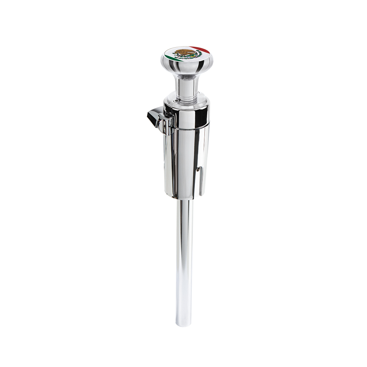 Thread-On Gearshift Knob With 13/15/18 Speed Adapter & Mexico Flag Sticker - Chrome