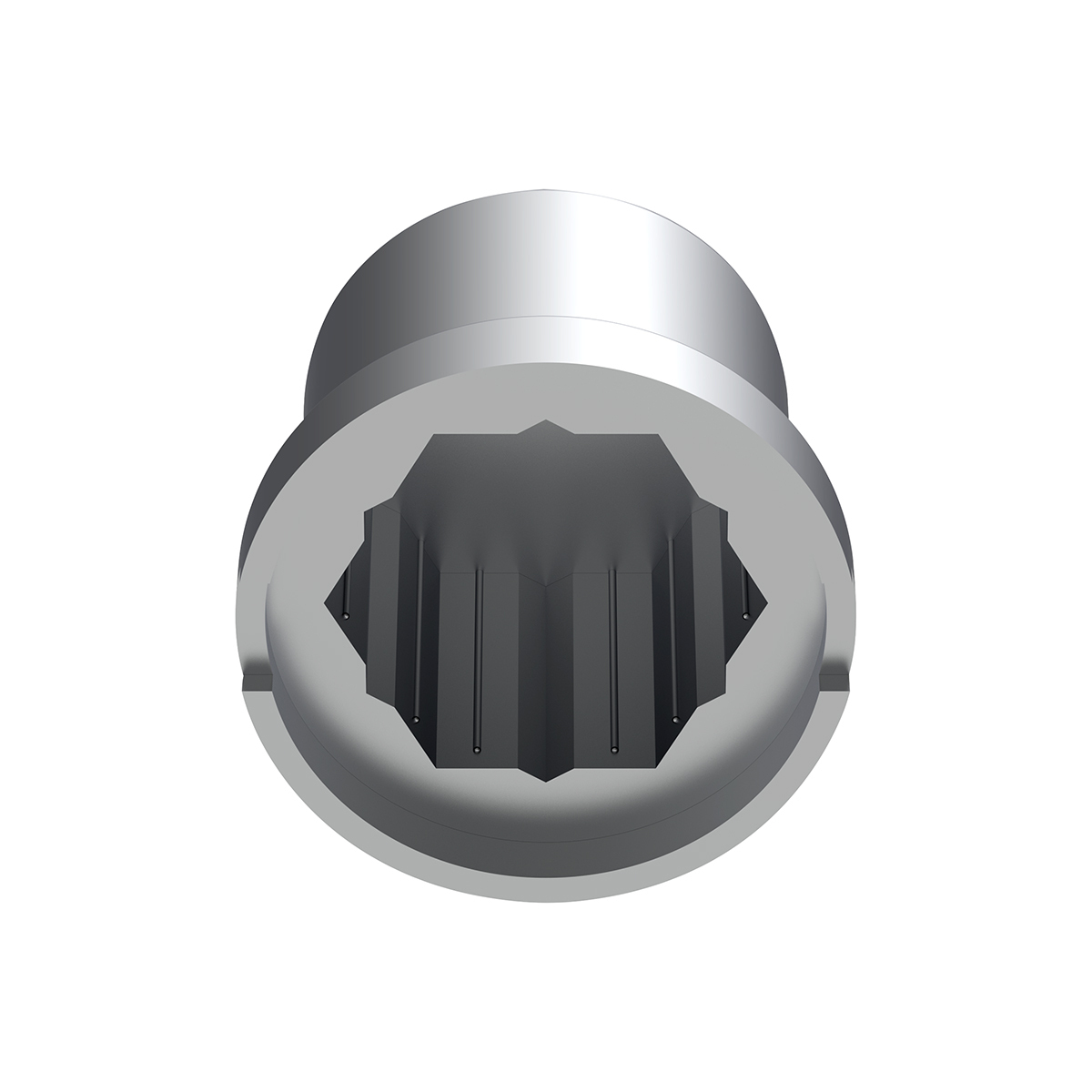 15/16" X 1-3/16" Chrome Plastic Flat Top Nut Cover - Push-On (Bulk)