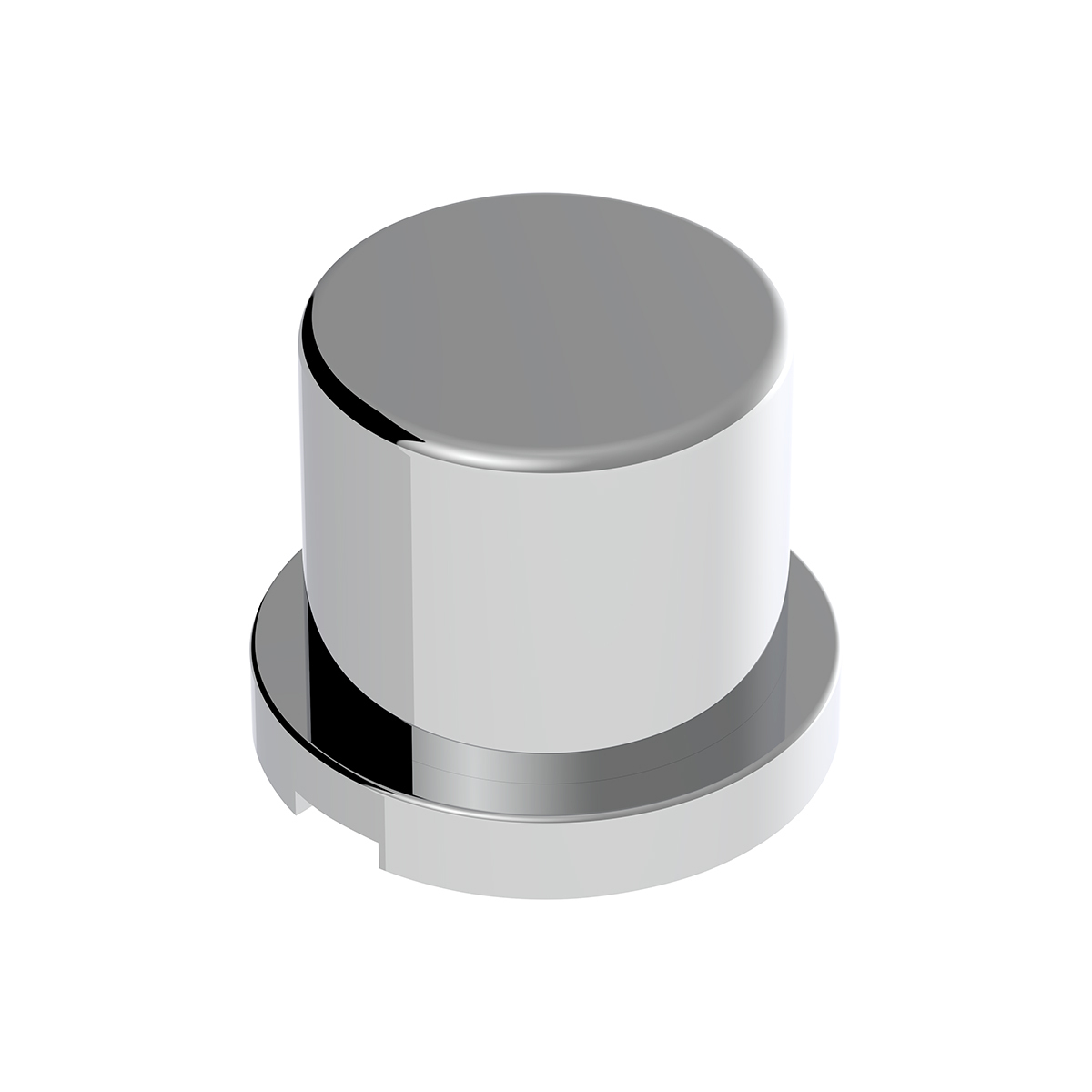 15/16" X 1-3/16" Chrome Plastic Flat Top Nut Cover - Push-On (Bulk)