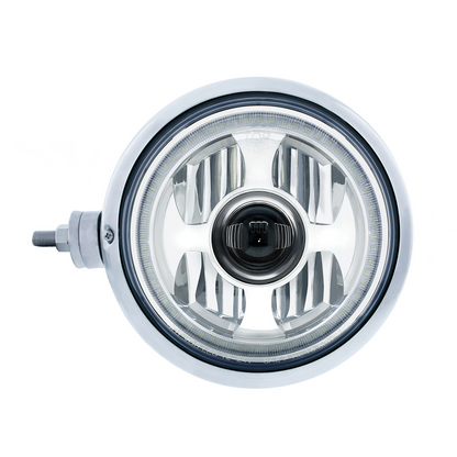 Chrome Guide 682-C Style Headlight Assembly W/LED Headlight & Dual Color Position Light - L/H (Horizontal Mount)
