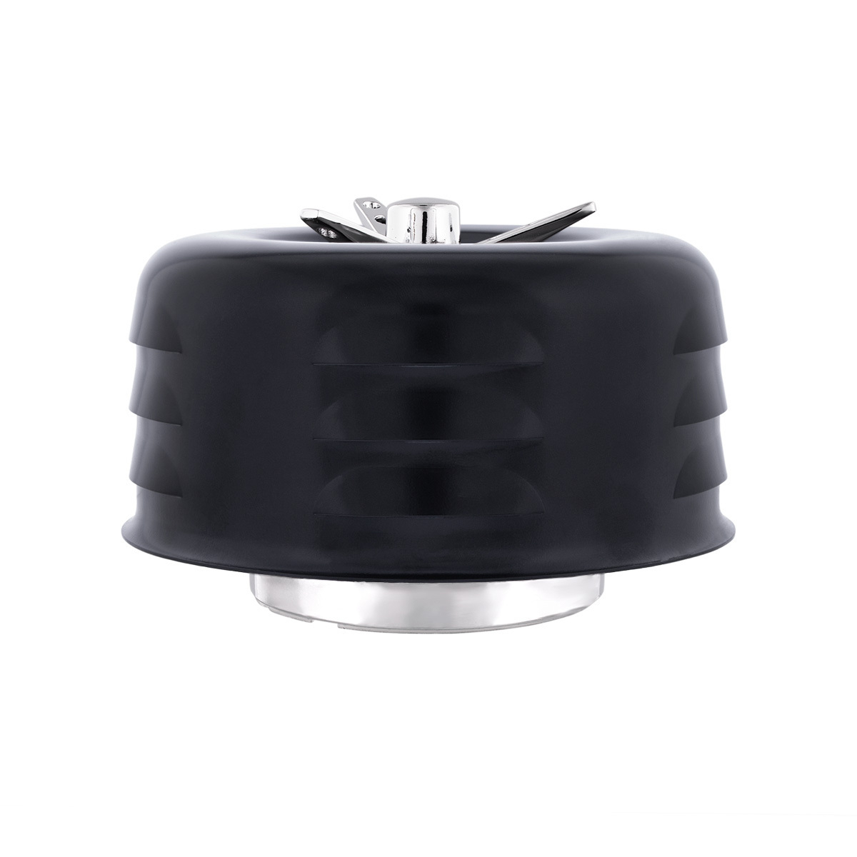 4" Round Short Neck Louvered Air Cleaner With 3-Wing Screw For Carburetors With 2-5/16" Neck-Black