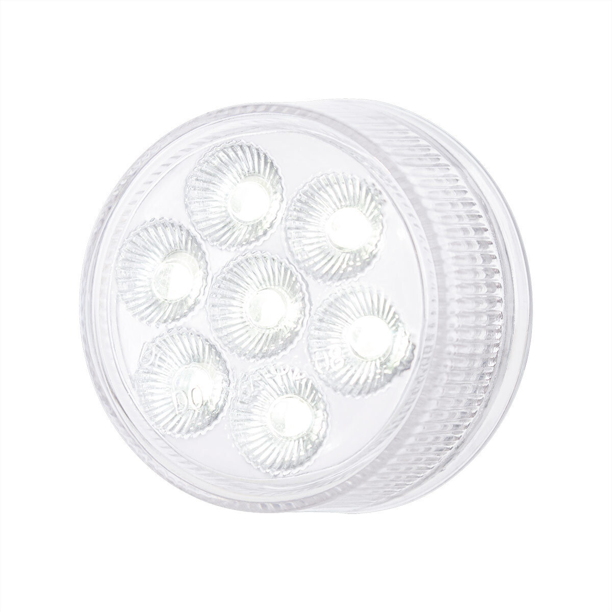 Double Fury 7 LED 2" Round Clearance/Marker Light-Amber & White LED/Clear Lens