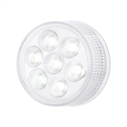 Double Fury 7 LED 2" Round Clearance/Marker Light-Amber & White LED/Clear Lens
