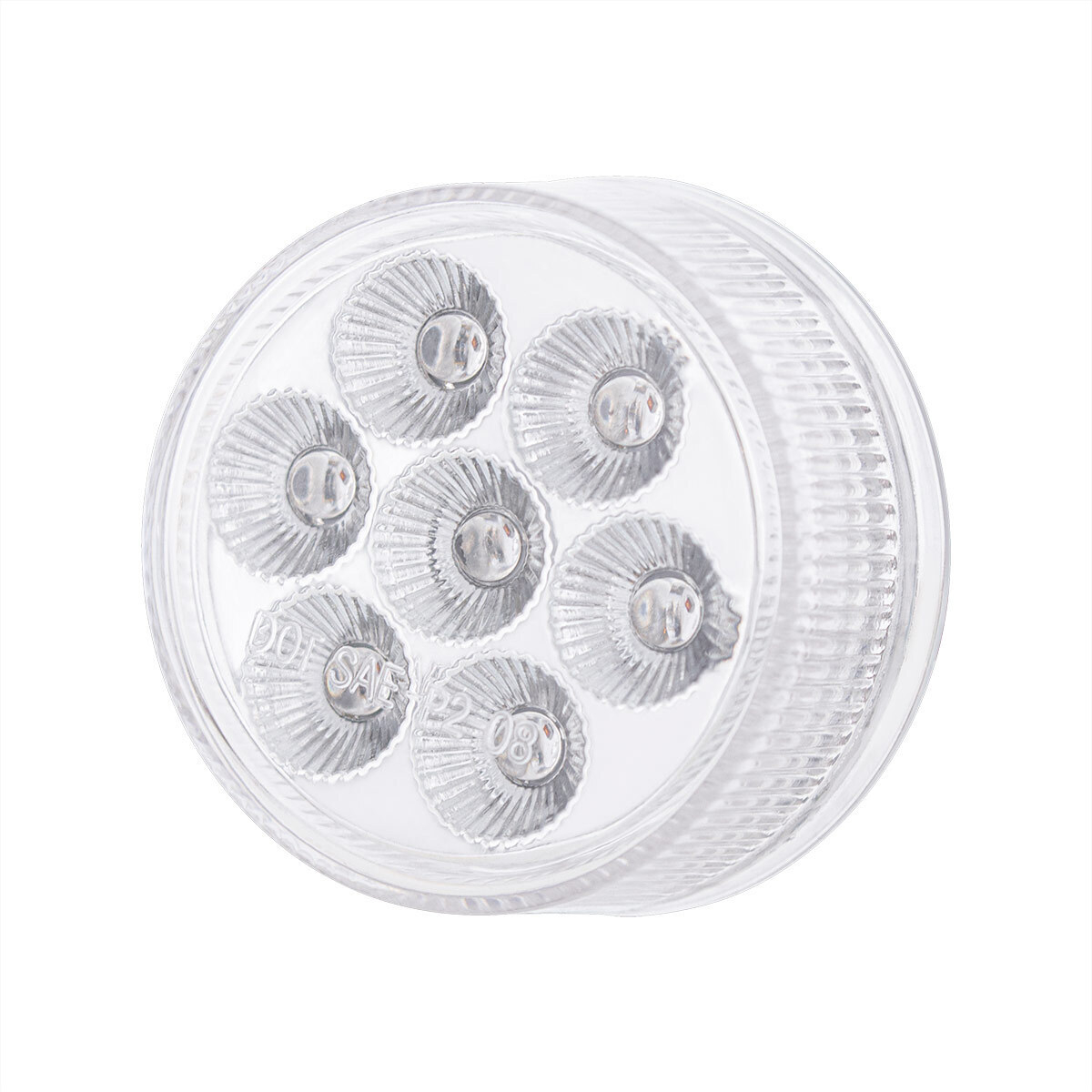 Double Fury 7 LED 2" Round Clearance/Marker Light-Amber & White LED/Clear Lens