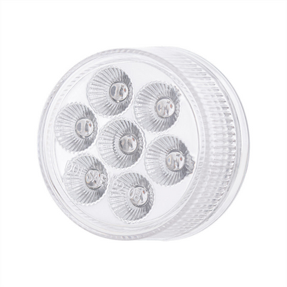 Double Fury 7 LED 2" Round Clearance/Marker Light-Amber & White LED/Clear Lens