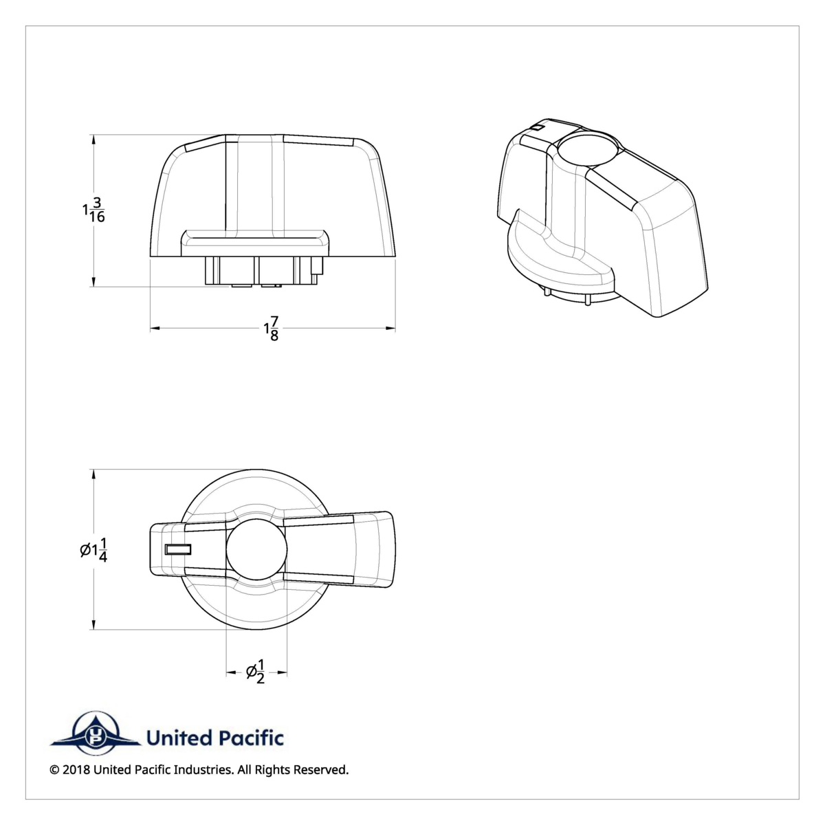 A/C Knob (Newer Model) With Red Crystal For 2005-2010 Freightliner