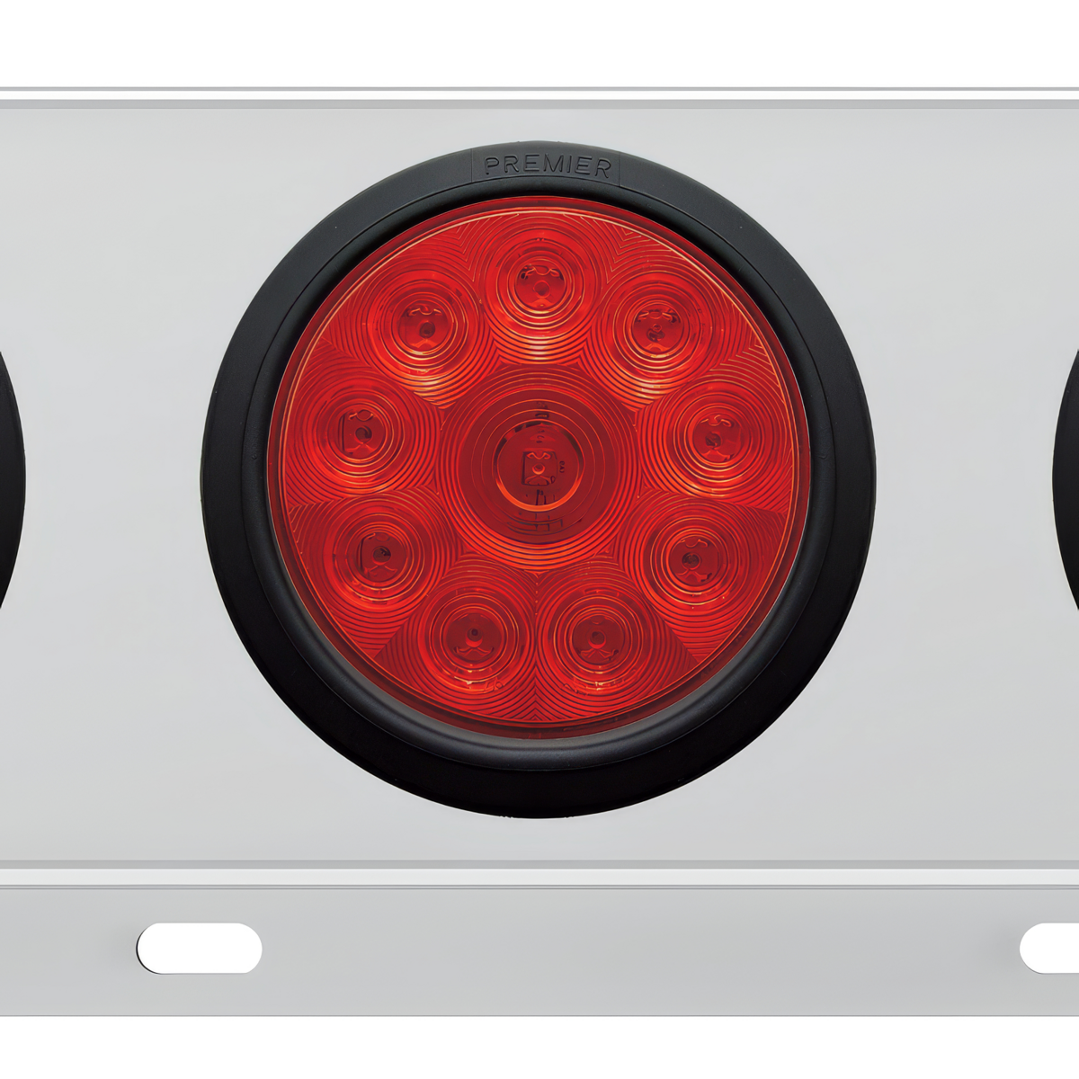 3-3/4" Bolt Pattern Deluxe SS Spring Loaded Bar W/6X 10 LED 4" Lights -Red LED & Lens (Pair)