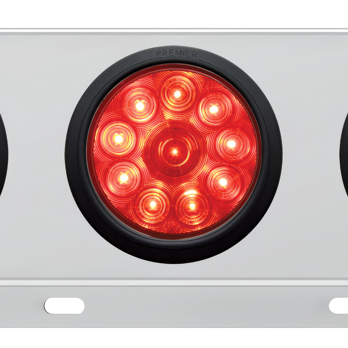 3-3/4" Bolt Pattern Deluxe SS Spring Loaded Bar W/6X 10 LED 4" Lights -Red LED & Lens (Pair)