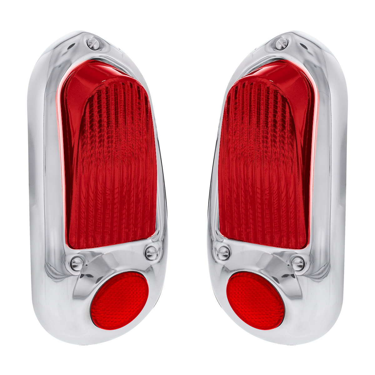 12V Tail Light With Stainless Steel Bezel For 1949-50 Chevy Passenger Car (Pair)